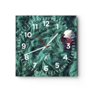Reloj de pared - Reloj de vidrio - En un mar de redes - 30x30 cm