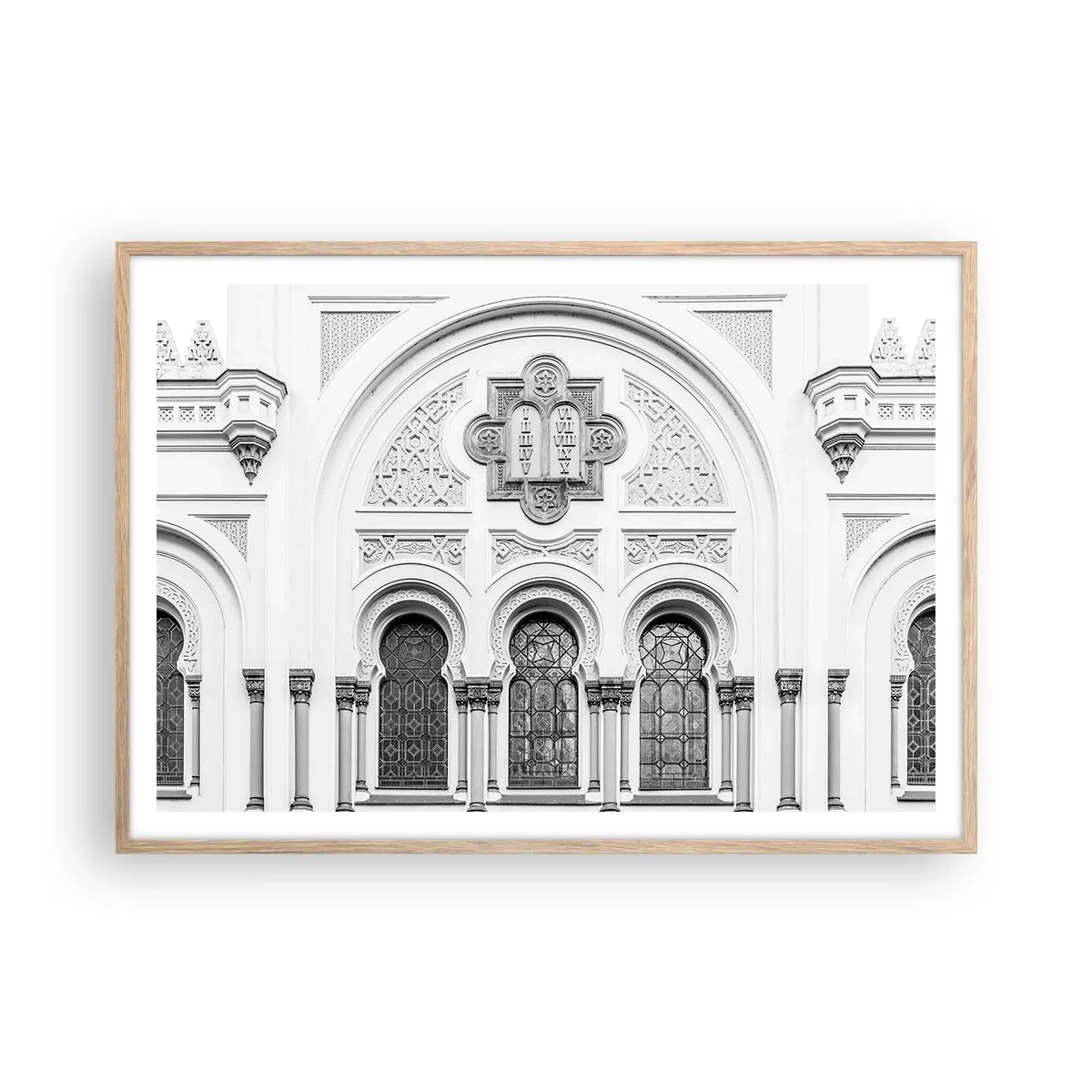 Póster en marco roble claro - En la frontera de las culturas - 100x70 cm