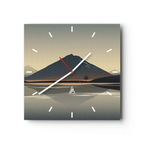 Reloj de pared - Reloj de vidrio - Reflejo de espejo - 40x40 cm