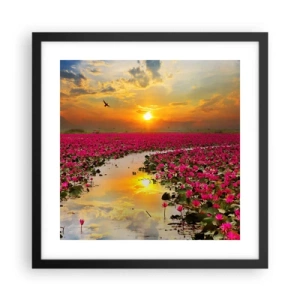 Póster en marco negro - La vida secreta del lago - 40x40 cm