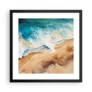 Póster en marco negro - Olas recurrentes - 40x40 cm