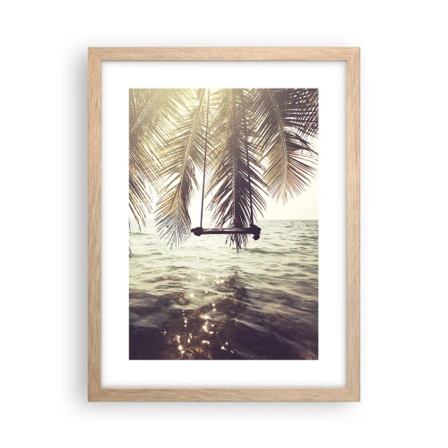 Póster en marco roble claro - Columpiar la imaginación - 30x40 cm