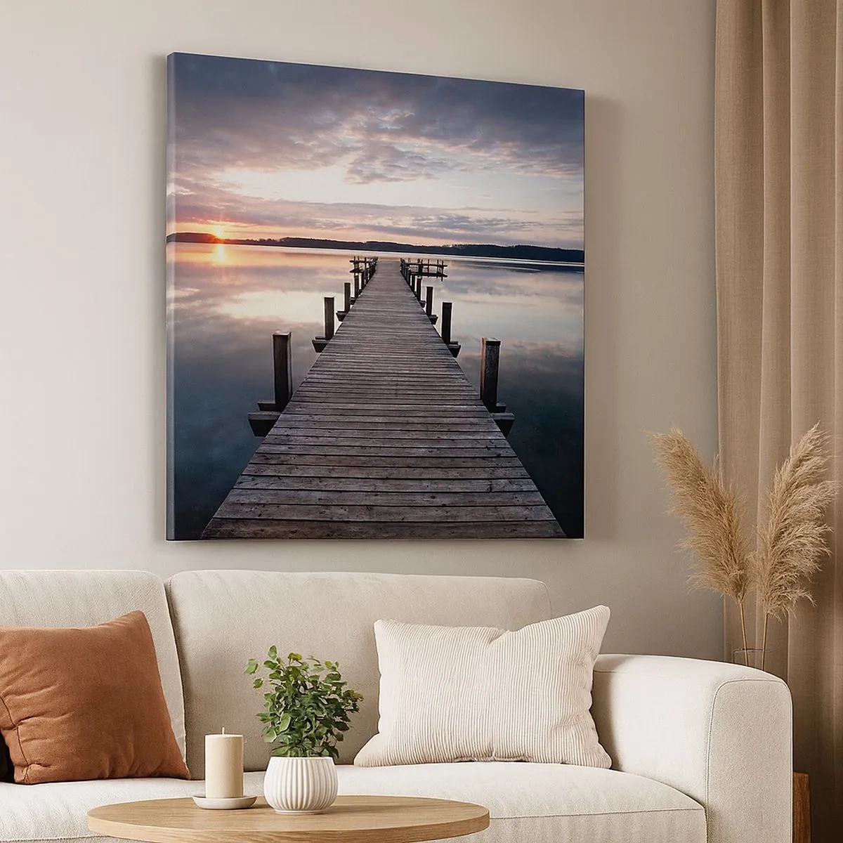 Cuadro sobre lienzo - Impresión de Imagen - Frontera silenciosa del día y la noche - 30x30 cm