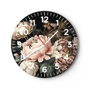 Reloj de pared - Reloj de vidrio - En estilo barroco - 40x40 cm