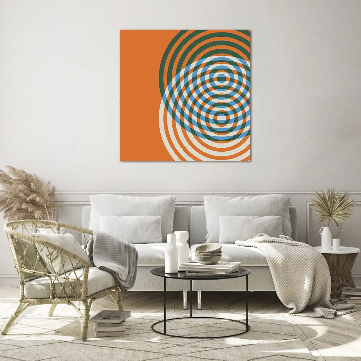 Cuadro sobre vidrio - Impresiones sobre Vidrio - Círculos y abstracción - 40x40 cm