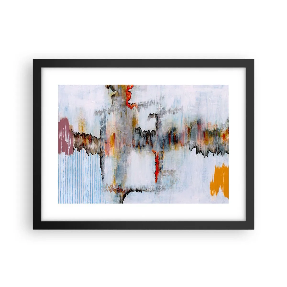 Póster en marco negro - Abstracto sobre el agua - 40x30 cm