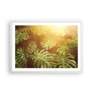 Póster en marco blanco - Hacia el verdor... - 70x50 cm
