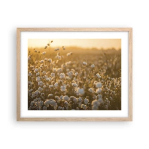 Póster en marco roble claro - Un campo esponjoso - 50x40 cm