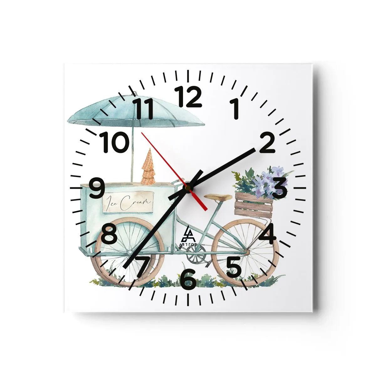Reloj de pared - Reloj de vidrio - Dulce recuerdo del verano - 30x30 cm