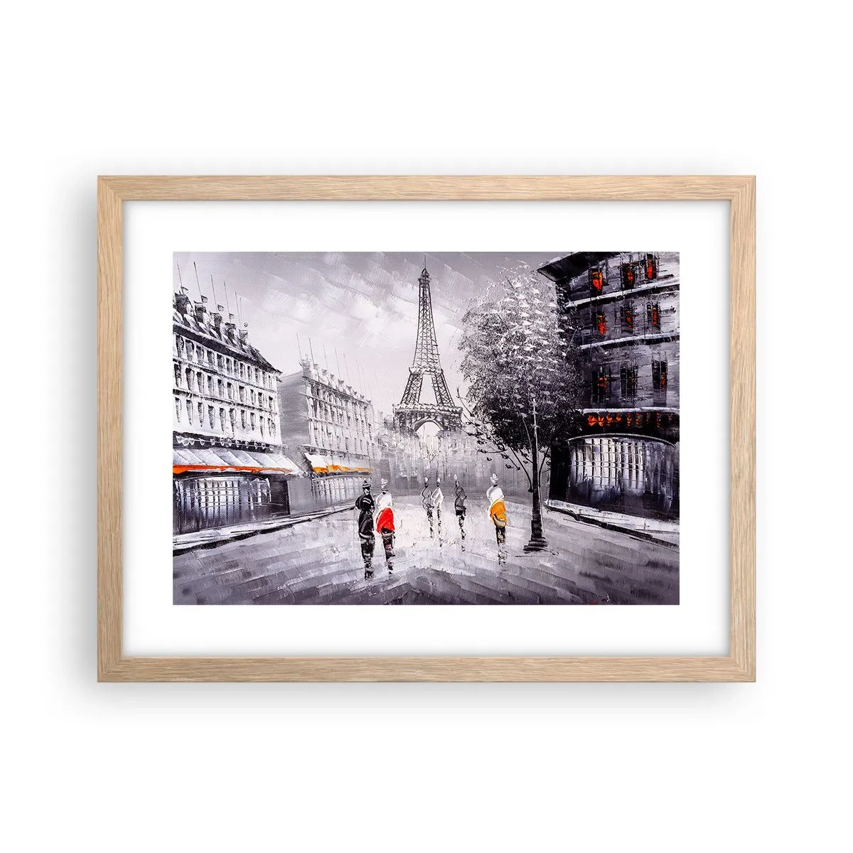 Póster en marco roble claro - Un paseo parisino - 40x30 cm