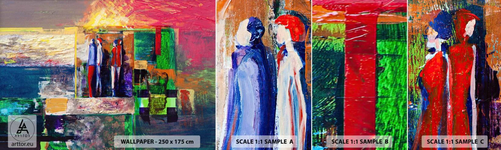 Muestra De Fotomural Standard Eco - Relaciones y emociones - Abstracción, Gente, Pedazo - 100x30 cm