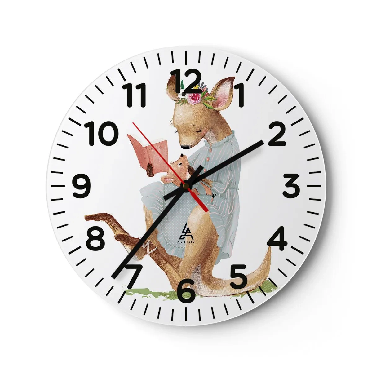 Reloj de pared - Reloj de vidrio - Léeme un cuento, mamá - 40x40 cm