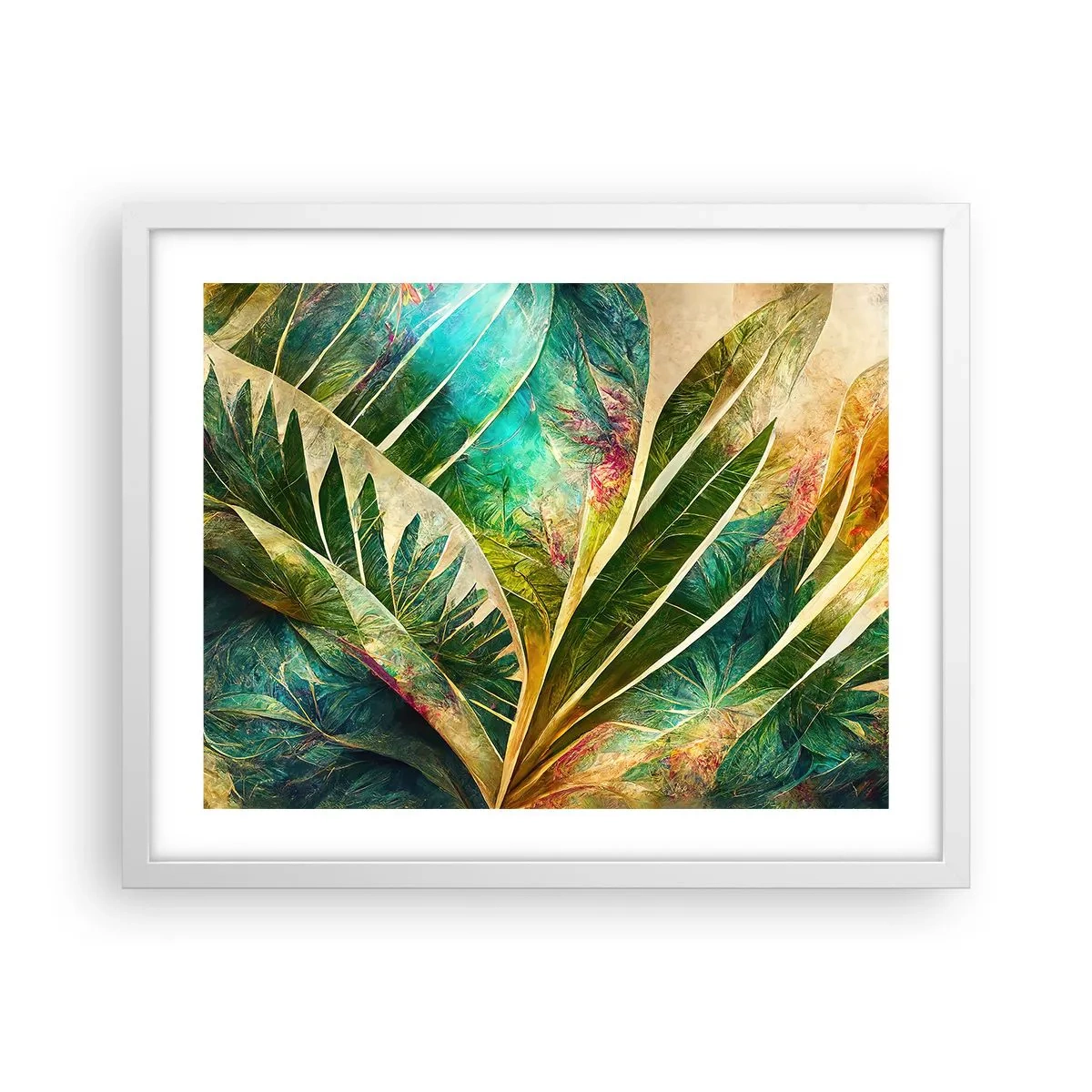 Póster en marco blanco - Los colores del trópico - 50x40 cm
