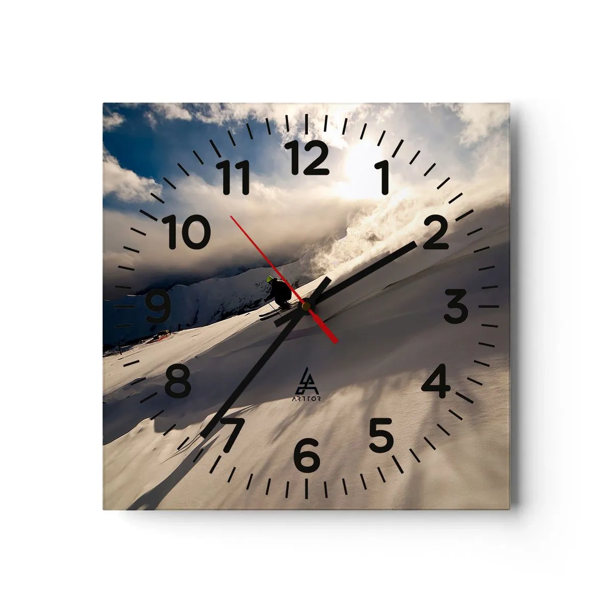 Reloj de pared - Reloj de vidrio - Reto de montaña asumido - 30x30 cm