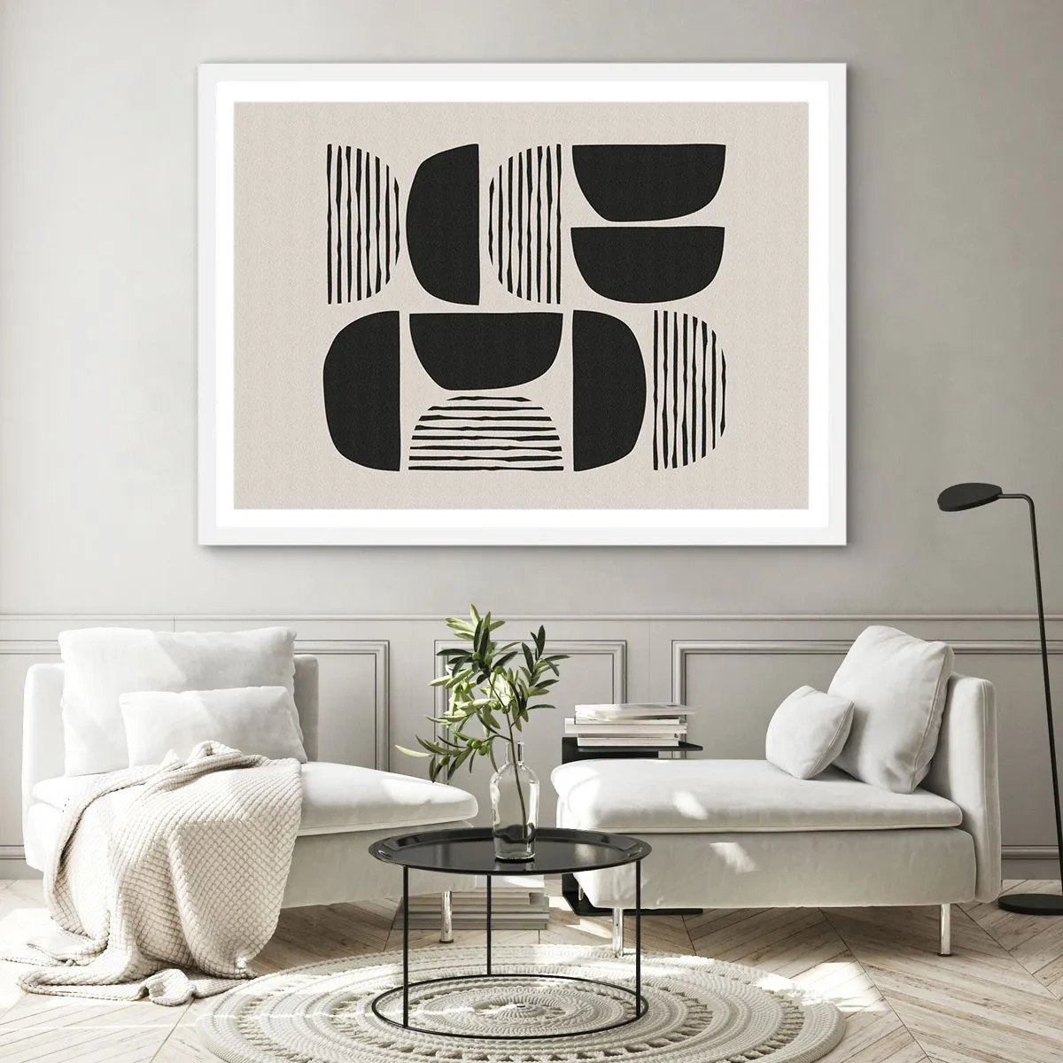 Póster en marco blanco - Arreglos a medias - 50x40 cm