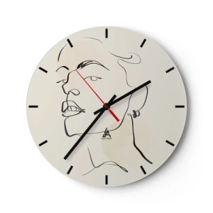 Reloj de pared - Reloj de vidrio - Una mirada orgullosa - 40x40 cm