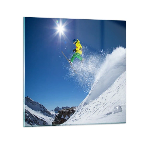 Cuadro sobre vidrio - Impresiones sobre Vidrio - Bailando con las montañas - 50x50 cm