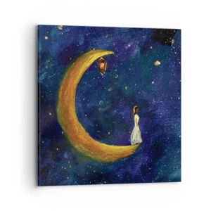 Cuadro sobre lienzo - Impresión de Imagen - La llamada de la Luna - 70x70 cm