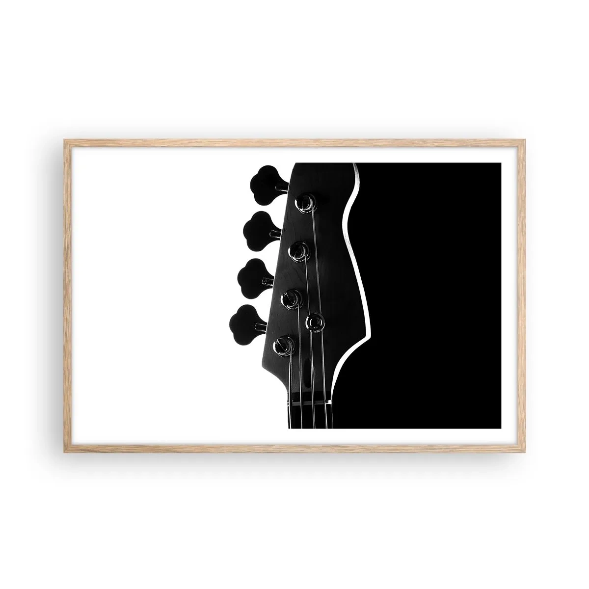 Póster en marco roble claro - Silencio musical  - 91x61 cm