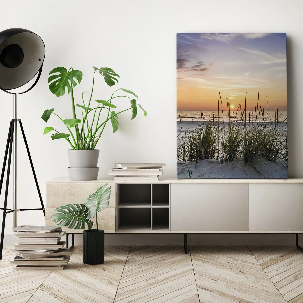 Cuadro sobre lienzo - Impresión de Imagen - Mira, piensa, siente - 65x120 cm