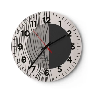 Reloj de pared - Reloj de vidrio - Media composición - 30x30 cm