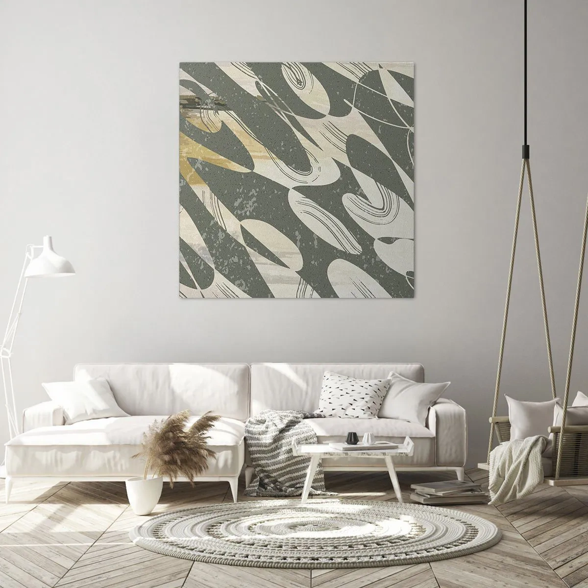 Cuadro sobre lienzo - Impresión de Imagen - Abstracción rítmica - 70x70 cm