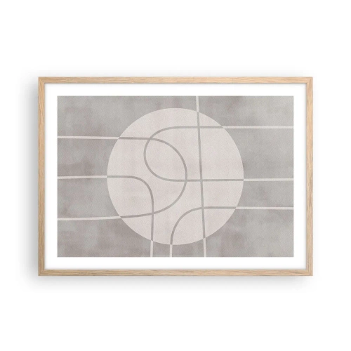 Póster en marco roble claro - Circular y rectilíneo - 70x50 cm