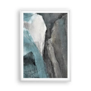 Póster en marco blanco - Abstracción: rocas y hielo - 70x100 cm