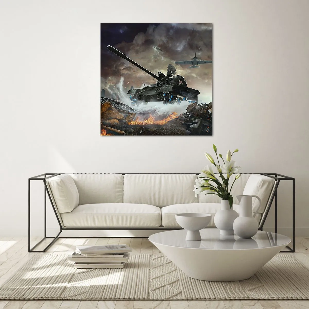 Cuadro sobre vidrio - Impresiones sobre Vidrio - La batalla es terrible y hermosa - 40x40 cm