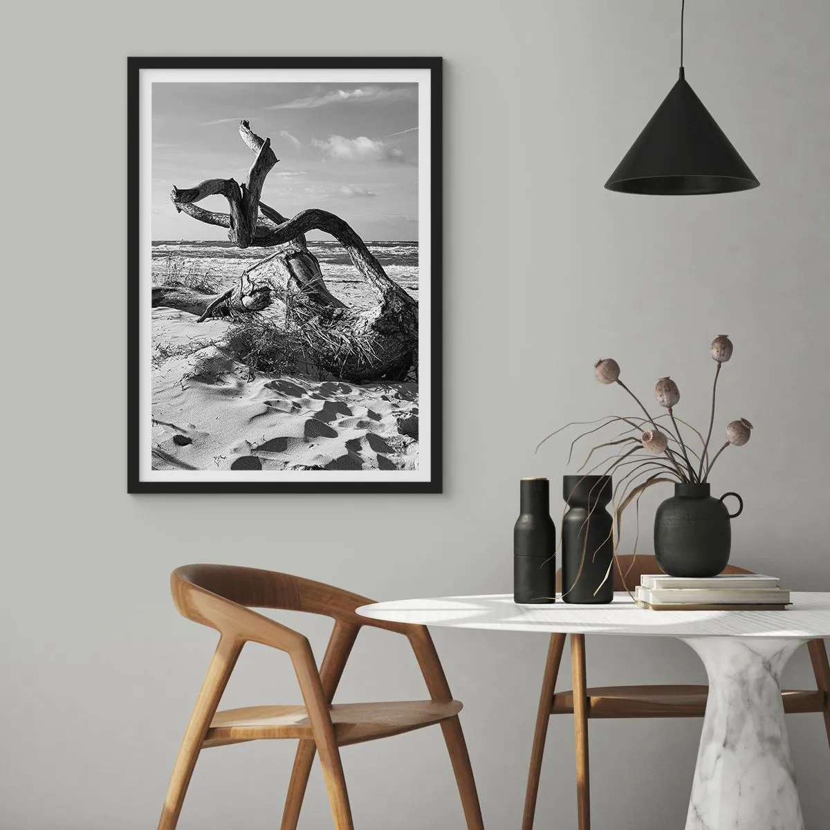 Póster en marco negro - Escultura marina - 30x40 cm