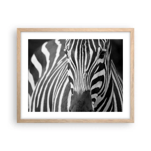 Póster en marco roble claro - El mundo es blanco y negro - 50x40 cm