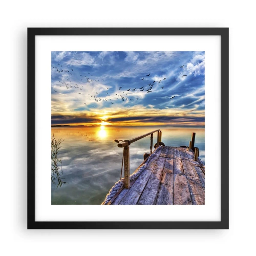 Póster en marco negro - El viento se va a descansar - 40x40 cm