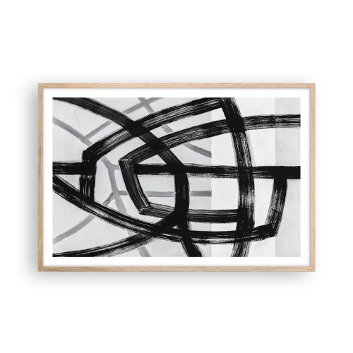 Póster en marco roble claro - Construir profundidad - 91x61 cm