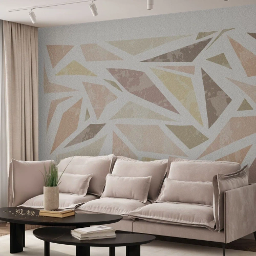 Fotomural Premium Sand - Composición de vidrieras - Minimalismo, Pastel, bohemia - 250x175 cm