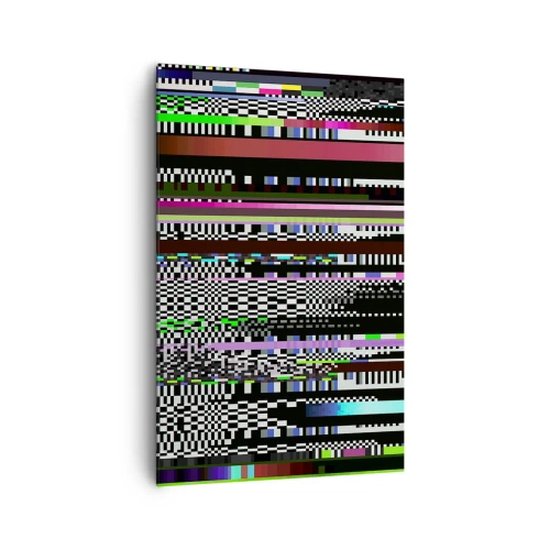 Cuadro sobre lienzo - Impresión de Imagen - Líneas y píxeles coloridos en un estilo abstracto. - 80x120cm - Una imagen de otra realidad - Decoración de pared moderna para salón y dormitorio ARTTOR