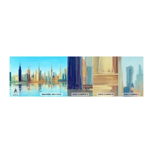 Muestra de fotomural Premium Canvas - Metrópolis soleada - Ciudad, Arquitectura, Pedazo - 100x30 cm