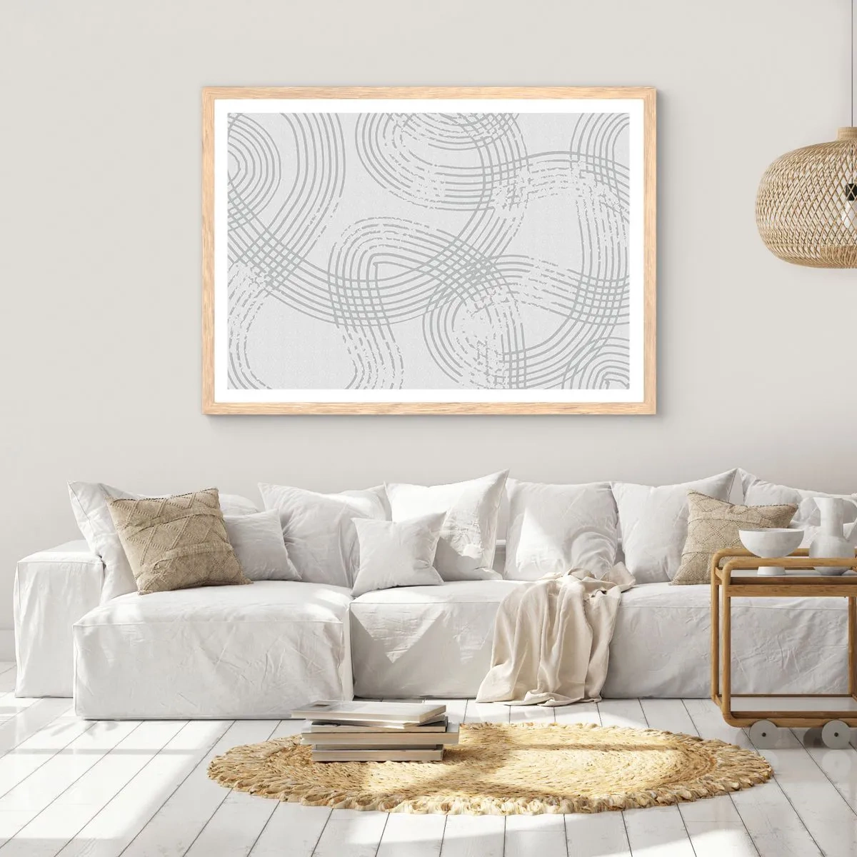 Póster en marco roble claro - No hay camino recto - 70x50 cm