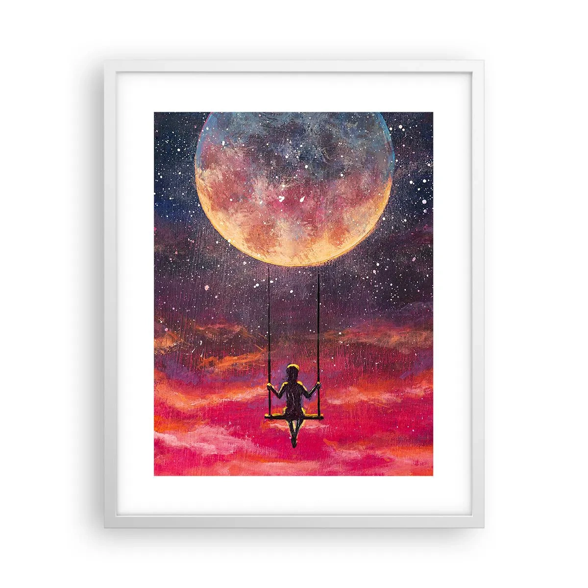 Póster en marco blanco - Disfrutar de las nubes - 40x50 cm