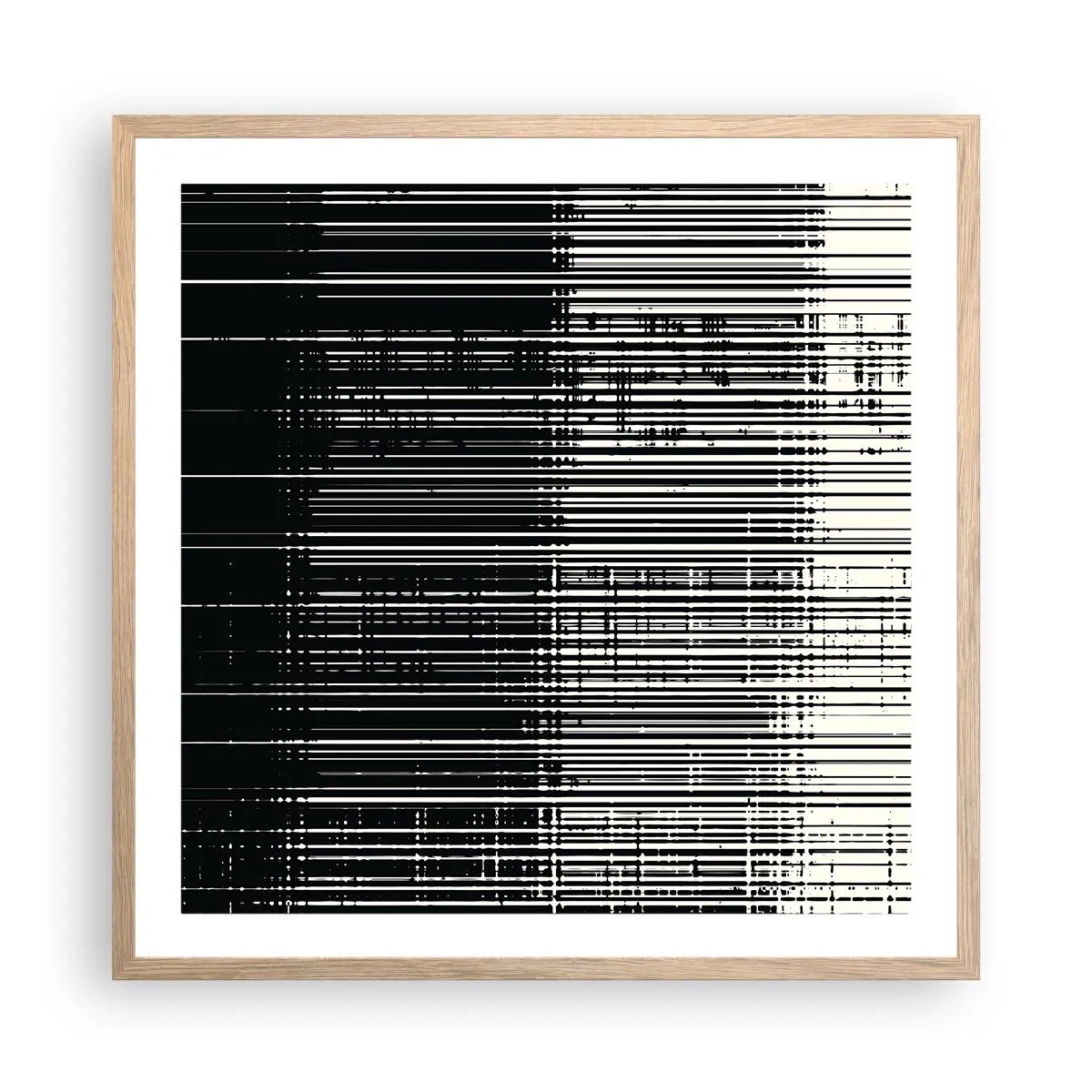 Póster en marco roble claro - Ondas y vibraciones - 60x60 cm