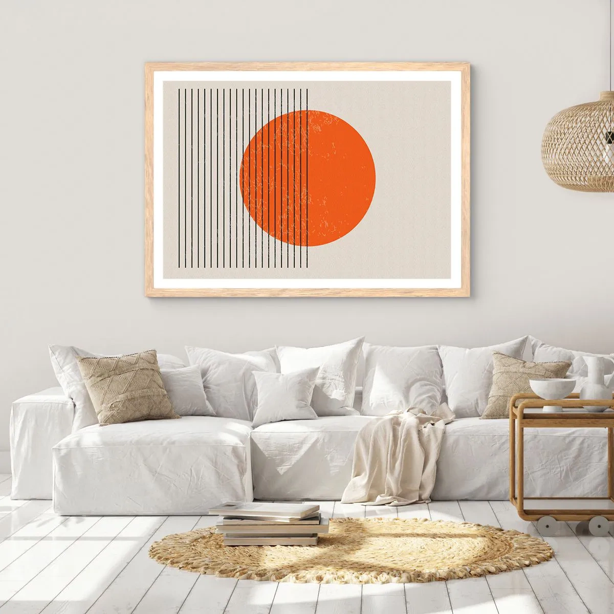 Póster en marco roble claro - Siempre el sol - 70x50 cm