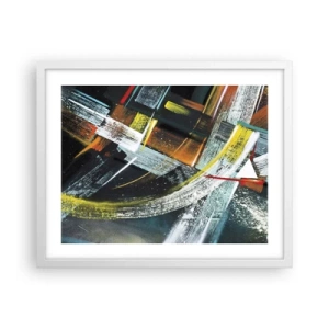 Póster en marco blanco - La energía del movimiento - 50x40 cm