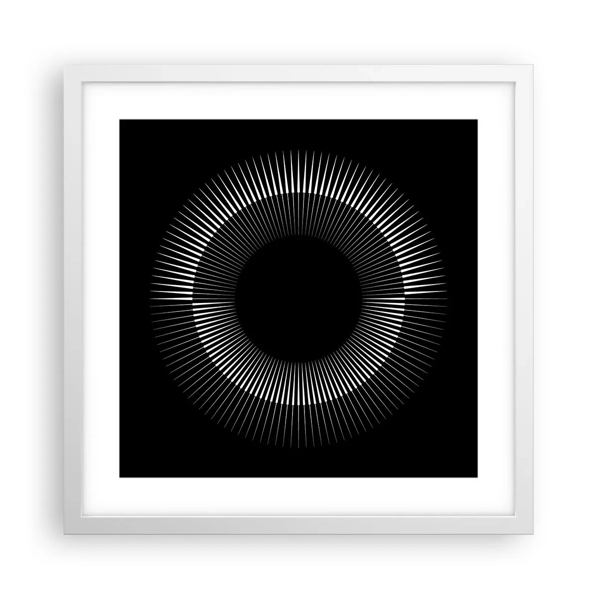 Póster en marco blanco - Sol negro - 40x40 cm