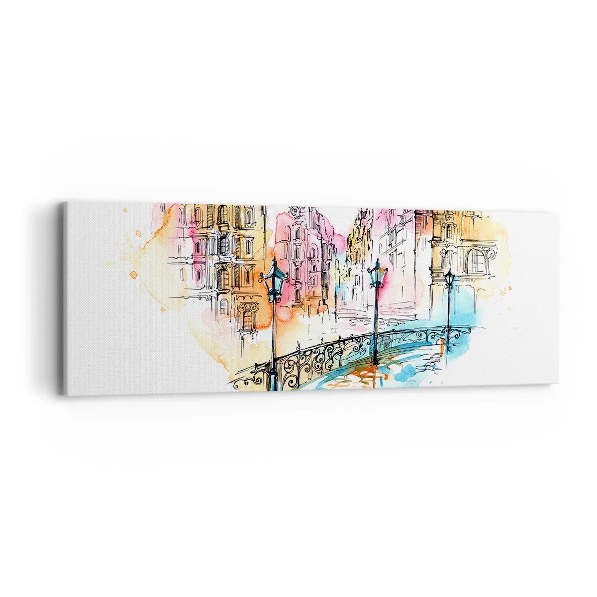 Cuadro sobre lienzo - Impresión de Imagen - El corazón de la ciudad - 90x30 cm