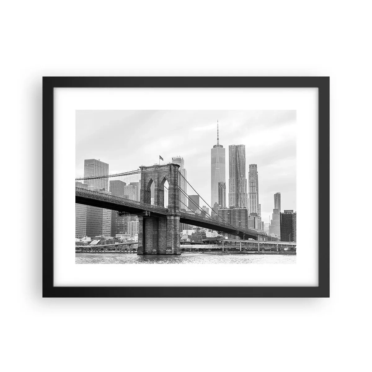 Póster en marco negro - Vibraciones de Nueva York - 40x30 cm