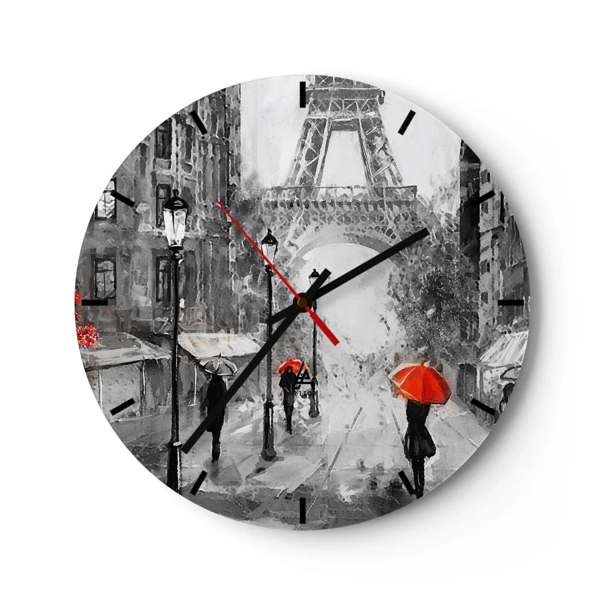 Reloj de pared - Reloj de vidrio - Todos los caminos conducen a ella - 30x30 cm