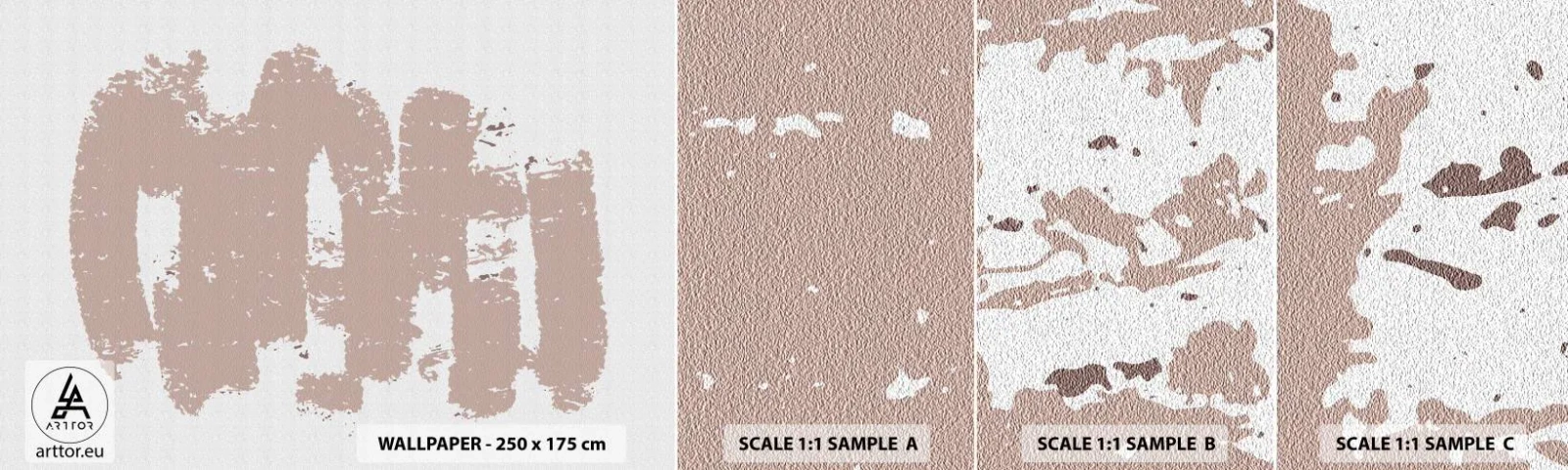 Muestra de fotomural autoadhesivo Deluxe Sticker - Abstracción en rosa suave - Abstracción, Vacío, Minimalismo - 100x30 cm