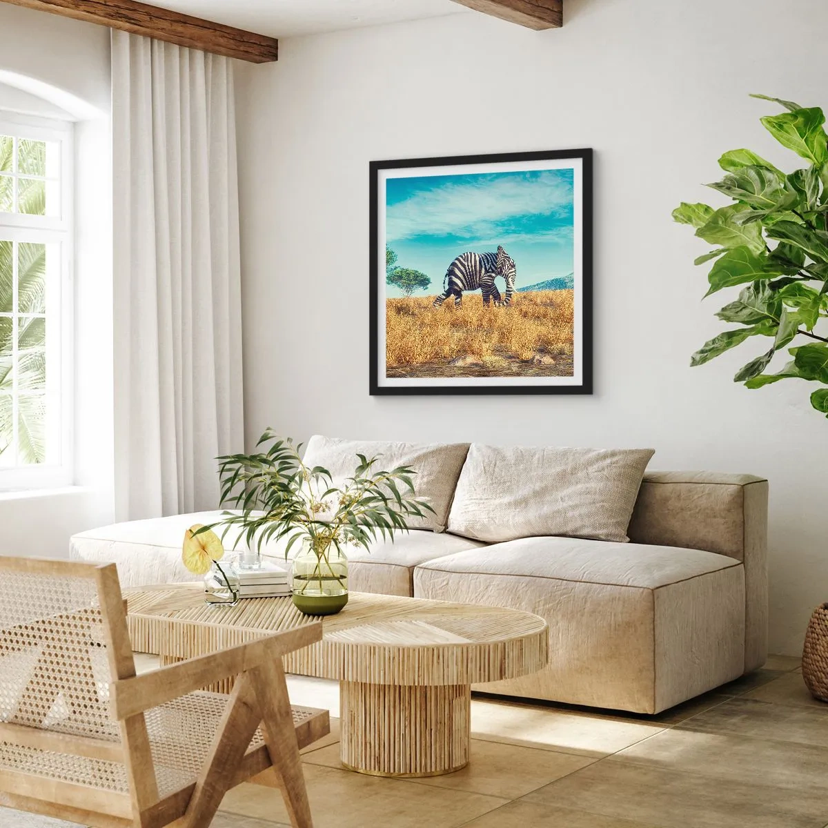 Póster en marco negro - El gris ya no está de moda - 50x50 cm