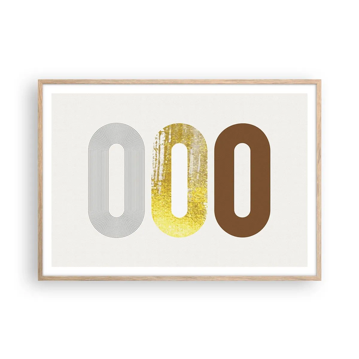 Póster en marco roble claro - ¡Ooo! - 100x70 cm