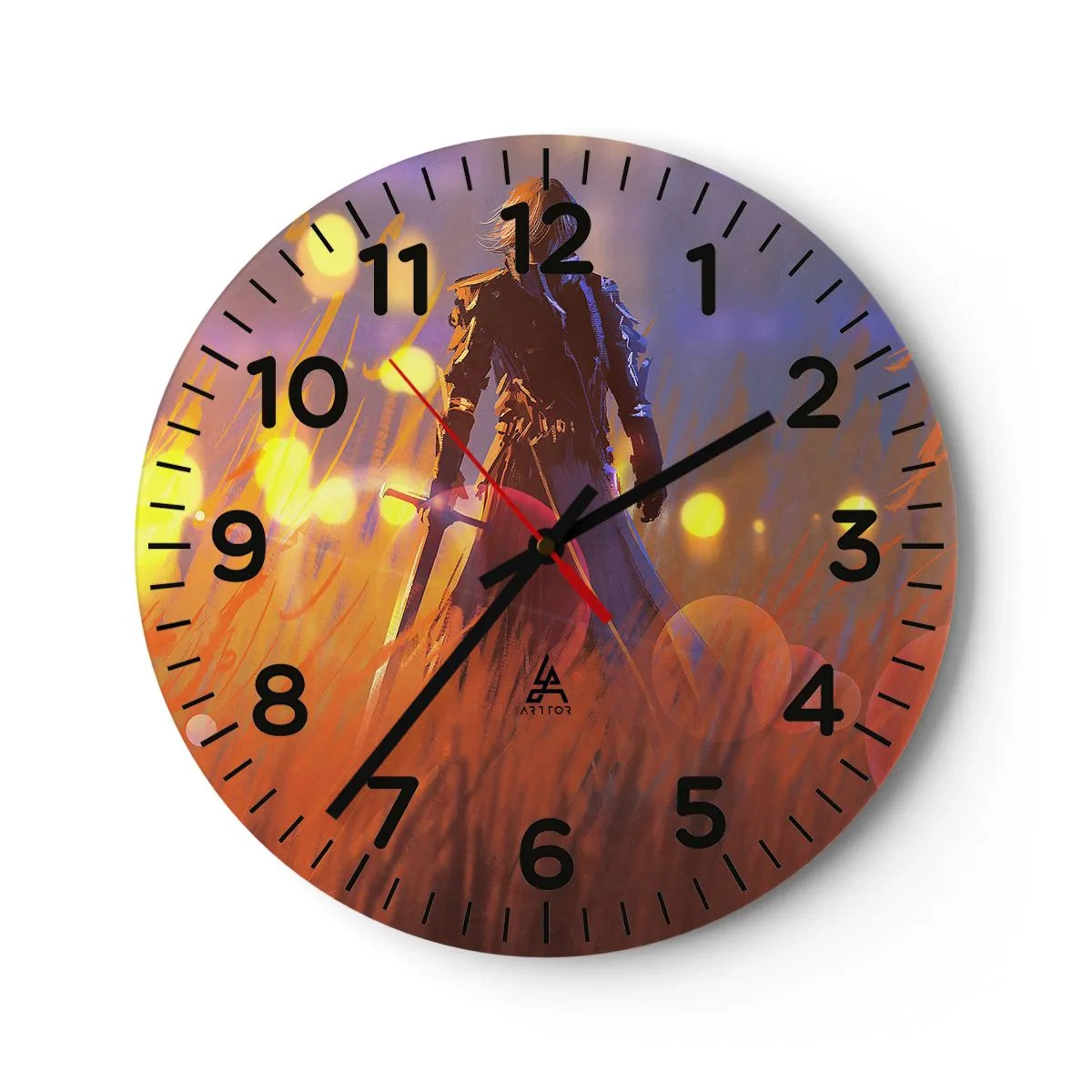 Reloj de pared - Reloj de vidrio - El caballero equivocado - 30x30 cm