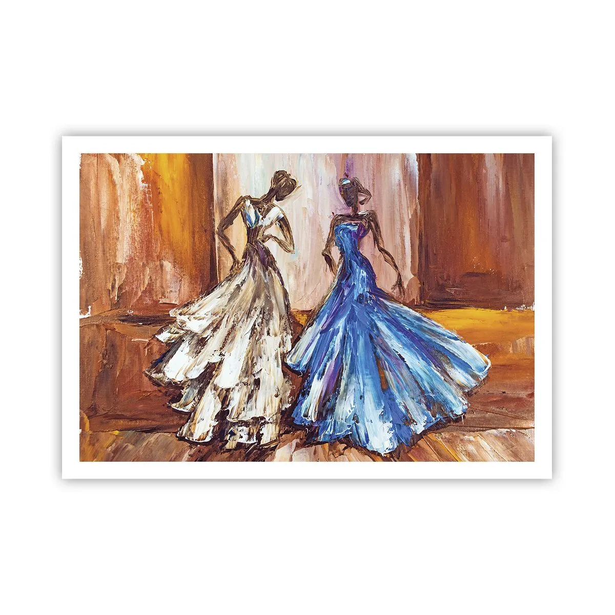 Póster - Personajes en vestidos de noche de estilo artístico. - 100x70cm - Un elegante dúo - Decoración de pared moderna para salón y dormitorio ARTTOR